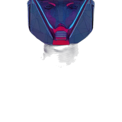 mask, crown, face, robot, vaporwave, concept art, cyberpunk, 3d render transparent PNG cut-out