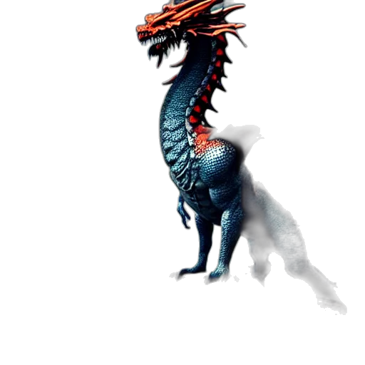 dragon, creature, animal, staff transparent PNG cut-out