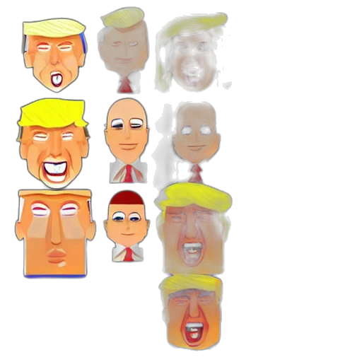 mask, staff, 3d render, cartoon, concept art, pixel art, donald, trump transparent PNG cut-out