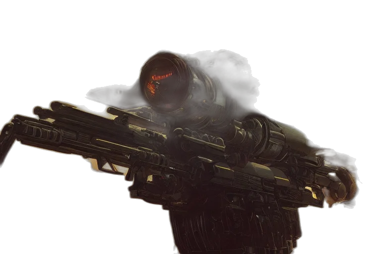 weapon, robot, concept art, 3d render transparent PNG cut-out