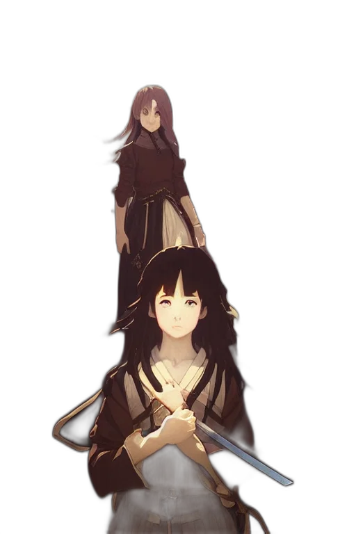 dress, crown, staff, sword transparent PNG cut-out
