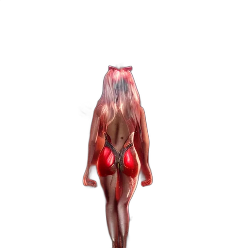 creature, dress, animal, hair, 3d render, concept art, fantasy art, pixel art transparent PNG cut-out