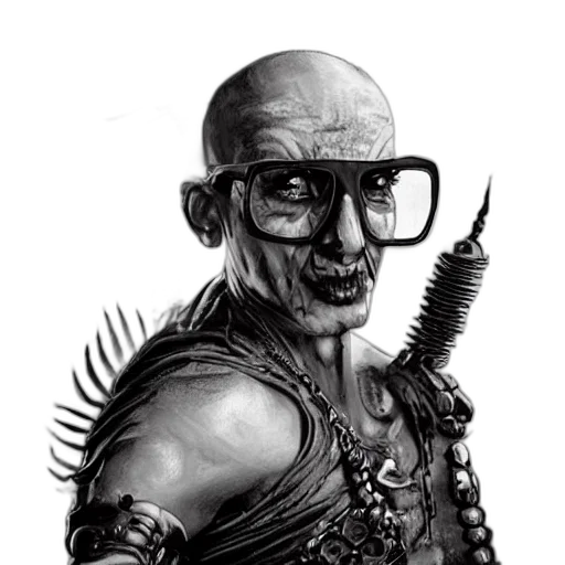 staff, creature, face, comic book art transparent PNG cut-out