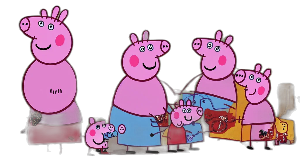 concept art, 3d render, cartoon, peppa transparent PNG cut-out