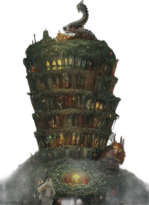 crown, hat, bottle, dragon, concept art, 3d render, fantasy art, photorealistic transparent PNG cut-out