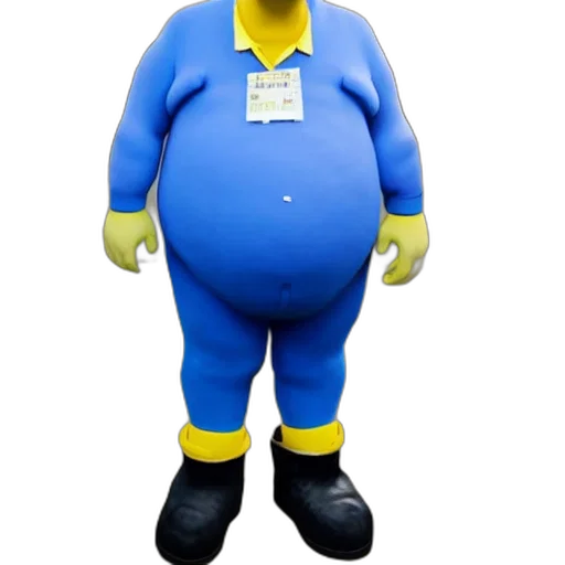 robot, creature, staff, animal, 3d render, concept art, homer, simpson transparent PNG cut-out