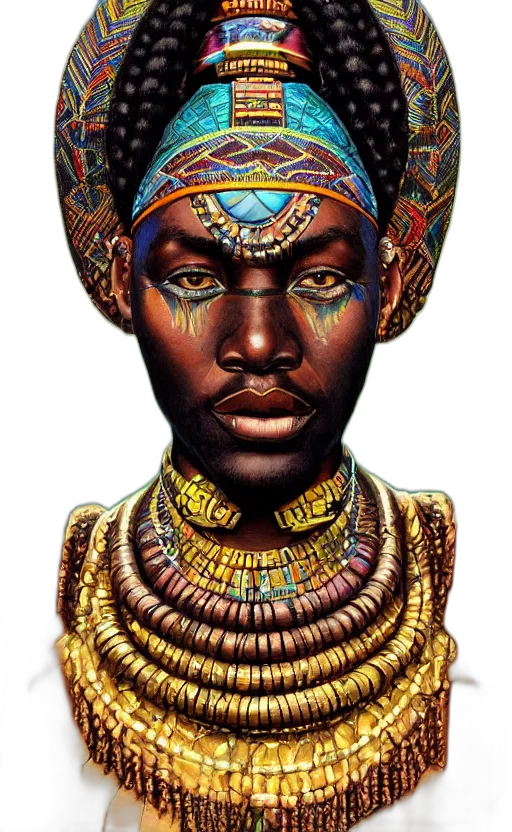 jewelry, face, crown, mask, photorealistic, fantasy art, concept art, watercolor transparent PNG cut-out
