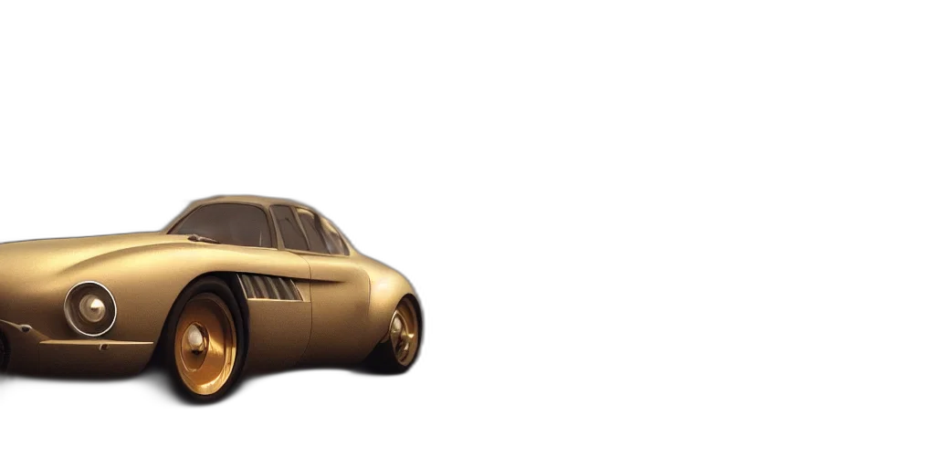 car, robot, 3d render, concept art, photorealistic, golden, earth tones, parked transparent PNG cut-out