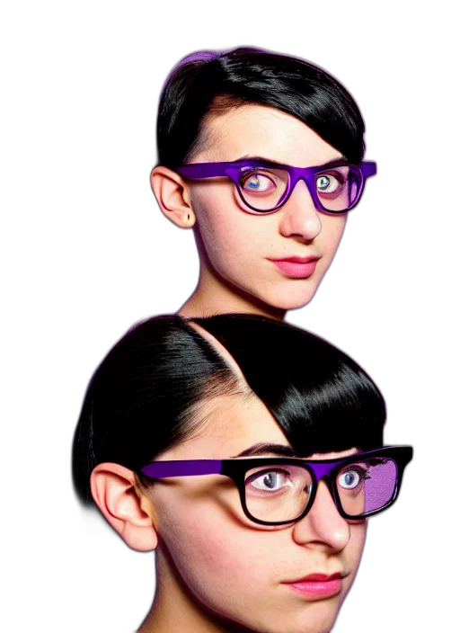 hair, face, cartoon, photorealistic transparent PNG cut-out