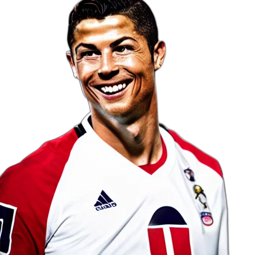 face, animal, photorealistic, christiano, ronaldo, smiling, portrait, lens transparent PNG cut-out