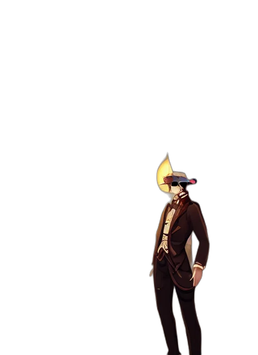 staff, hat, mask, robot, concept art, 3d render, fantasy art, pixel art transparent PNG cut-out