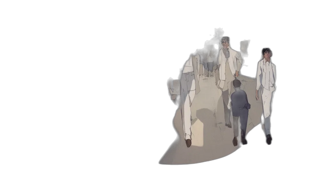 concept art, 3d render, fog, city street transparent PNG cut-out