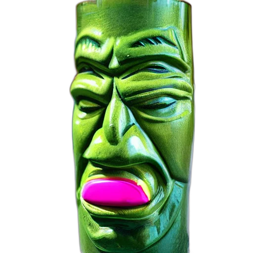 bottle, mask, face, vaporwave, 3d render, photorealistic, closeup, photograph transparent PNG cut-out