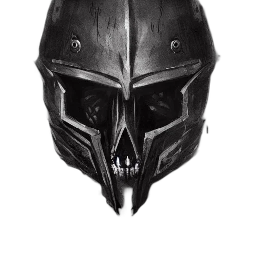 mask, face, crown, weapon, concept art, fantasy art, photorealistic, comic book art transparent PNG cut-out