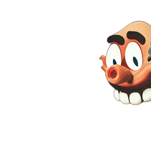 mask, face, animal, 3d render, concept art, cartoon, photorealistic, cuphead transparent PNG cut-out
