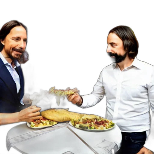 food, concept art, photorealistic, pablo, iglesias, santiago, abascal, sharing transparent PNG cut-out