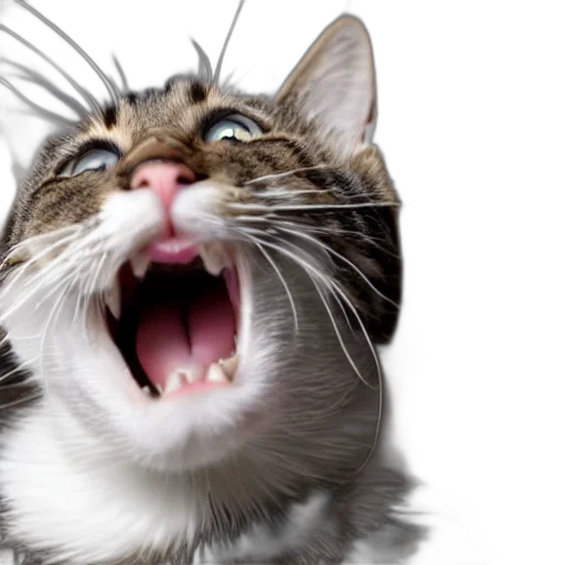 animal, creature, photorealistic, 3d render, cat, singing, photographed transparent PNG cut-out