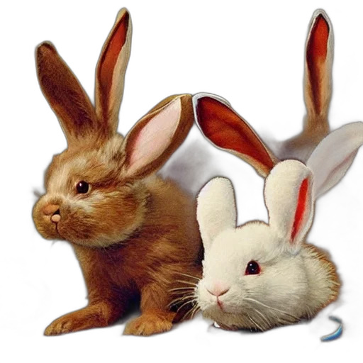 animal, photorealistic, 3d render, concept art, oil painting, painting, bunnies, thirsty transparent PNG cut-out