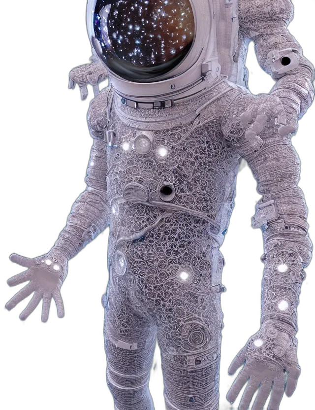 robot, creature, mask, staff transparent PNG cut-out