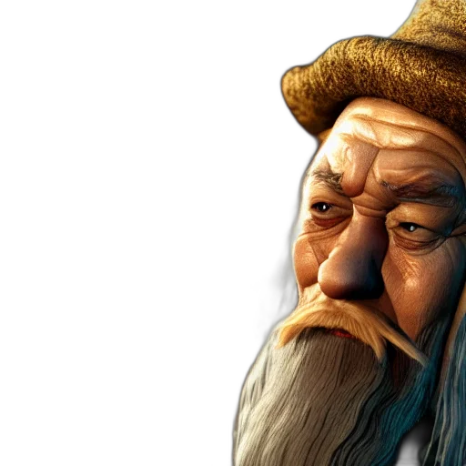 hat, face, staff, fantasy art transparent PNG cut-out