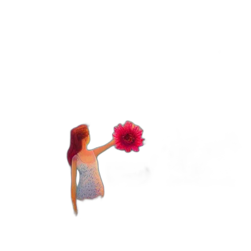 flower, dress, crown, creature transparent PNG cut-out
