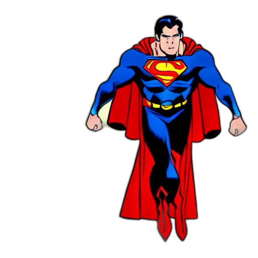 comic book art, concept art, cartoon, superman transparent PNG cut-out