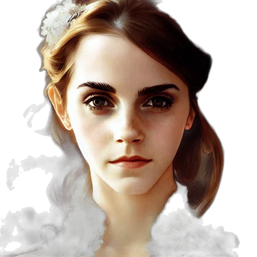 face, crown, dress, photorealistic transparent PNG cut-out