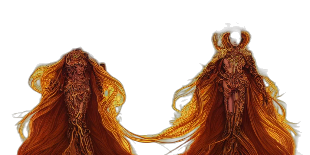 hair, dress, fantasy art, concept art transparent PNG cut-out