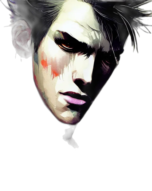 face, mask, photorealistic, concept art, fantasy art, watercolor, colorful, dark transparent PNG cut-out