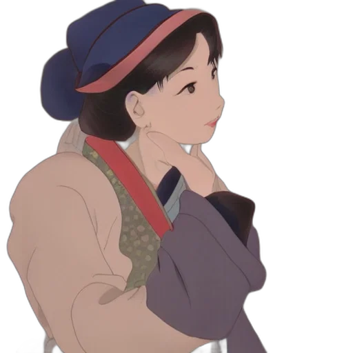 hat, jacket, staff, face, anime, cartoon, concept art, photorealistic transparent PNG cut-out