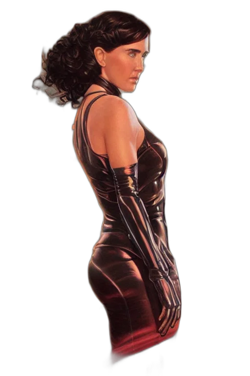 dress, concept art, cyberpunk, comic book art transparent PNG cut-out
