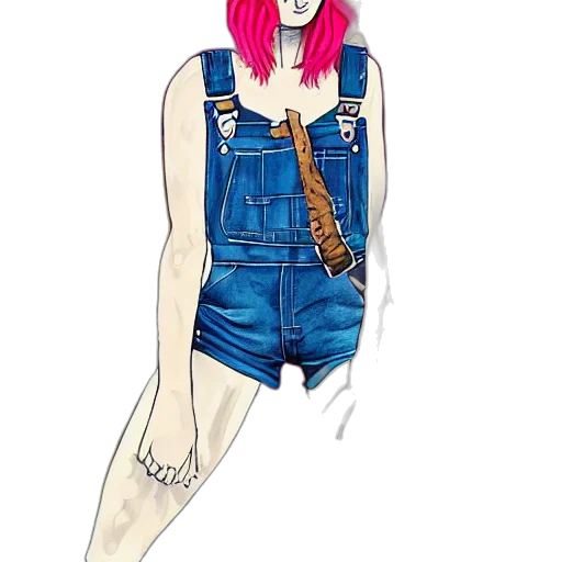 dress, jacket, cartoon, concept art, watercolor, anime, blue, neon transparent PNG cut-out
