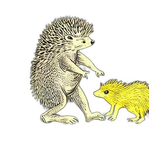 animal, creature, concept art, forest, hedgehog, who, entirely, yellow transparent PNG cut-out