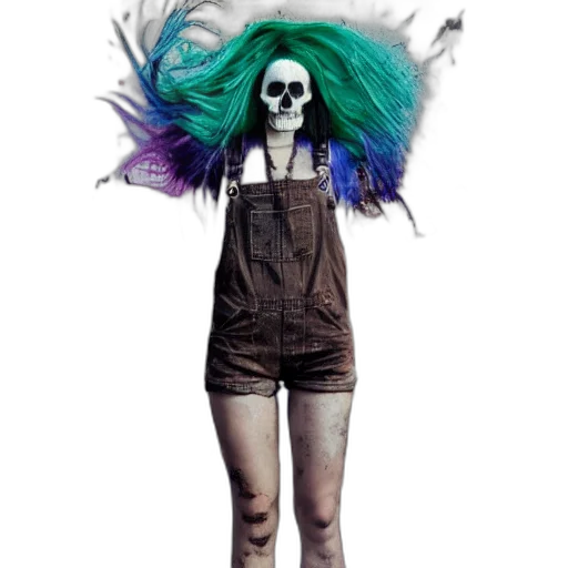 hair, dress, mask, creature, concept art, photorealistic, fantasy art, cyberpunk transparent PNG cut-out