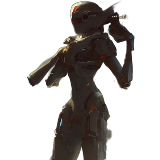 robot, weapon, staff, concept art transparent PNG cut-out