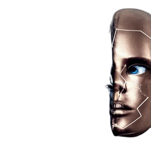 robot, mask, face, 3d render, cyberpunk, concept art, photorealistic, inevitable transparent PNG cut-out
