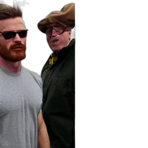 jacket, staff, hat, face, walter, white, gigachad transparent PNG cut-out