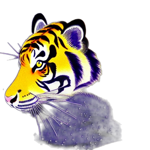 animal, photorealistic, concept art, watercolor, 3d render, beautiful, painting, tiger transparent PNG cut-out