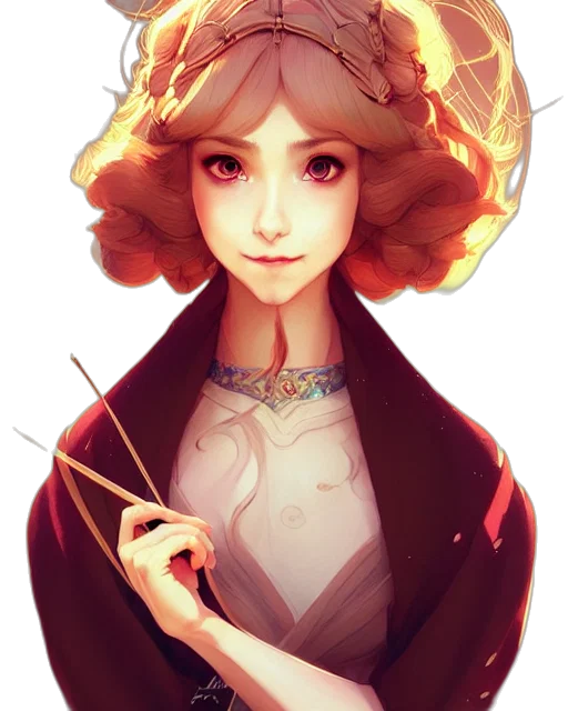 staff, crown, face, dress, fantasy art, concept art, pixel art, anime transparent PNG cut-out