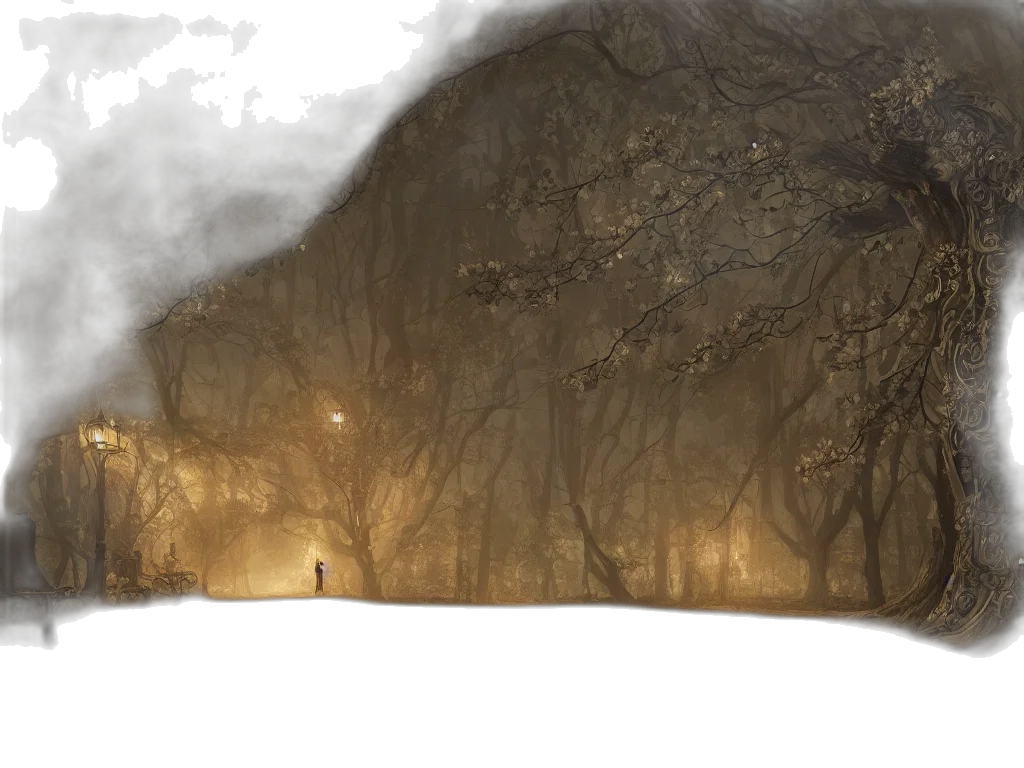 sword, concept art, fantasy art, photorealistic, 3d render, fog, snow, night transparent PNG cut-out
