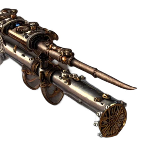 weapon, sword, staff, jewelry, 3d render, concept art, photorealistic, steampunk transparent PNG cut-out