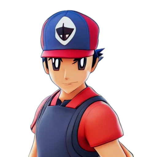 hat, 3d render, concept art, cartoon, pixel art, ash, ketchum, fortnite transparent PNG cut-out
