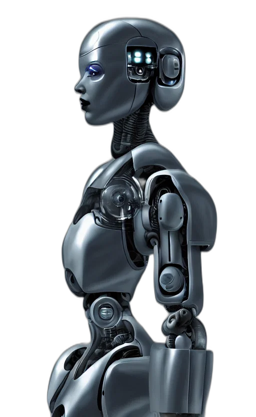 robot, cyberpunk, concept art, 3d render transparent PNG cut-out