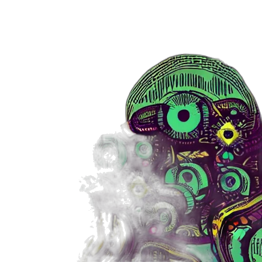 mask, robot, face, crown, concept art, 3d render, cyberpunk, vaporwave transparent PNG cut-out