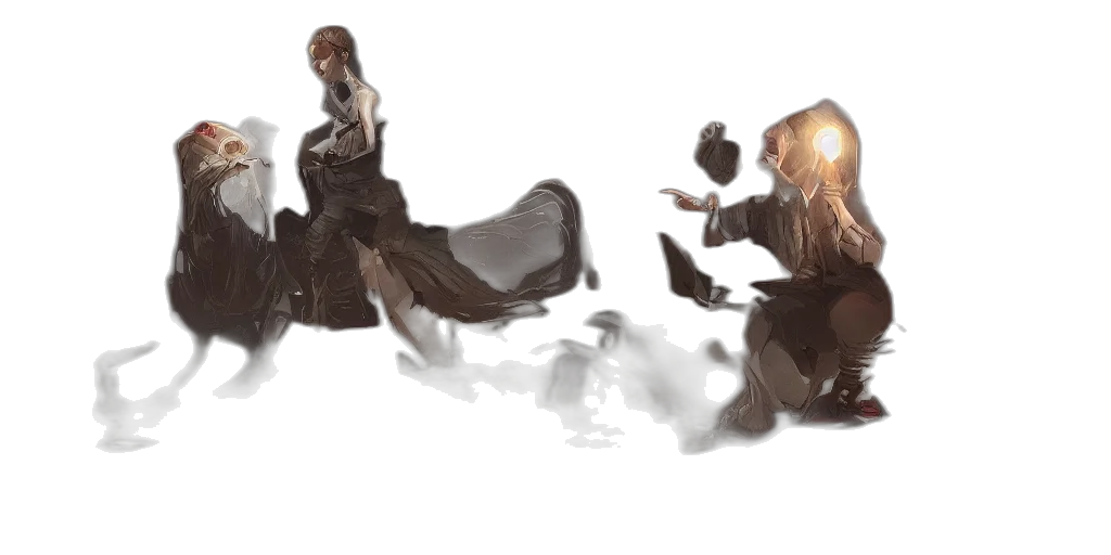 concept art, fantasy art, comic book art, pixel art, snow, fog, fire, outer space transparent PNG cut-out