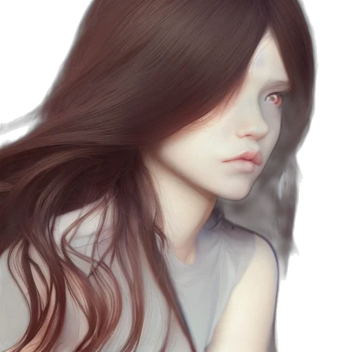 face, hair, mask, creature transparent PNG cut-out
