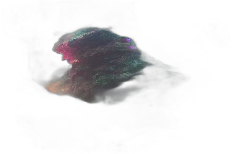 hair, crown, hat, mask, 3d render, photorealistic, vaporwave, concept art transparent PNG cut-out