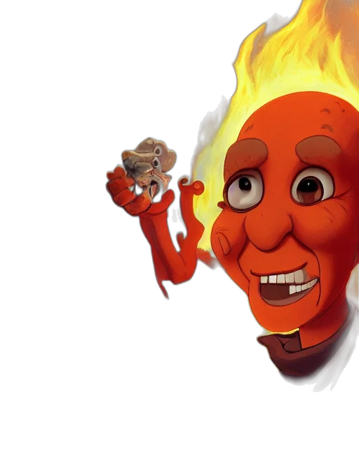 mask, face, creature, 3d render, concept art, photorealistic, cartoon, fire transparent PNG cut-out