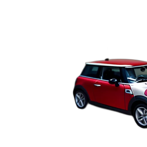 car, 3d render, photorealistic, photo, miniature, mini, cooper, beach transparent PNG cut-out