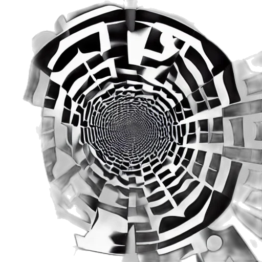 mask, robot, 3d render, optical, illusion transparent PNG cut-out